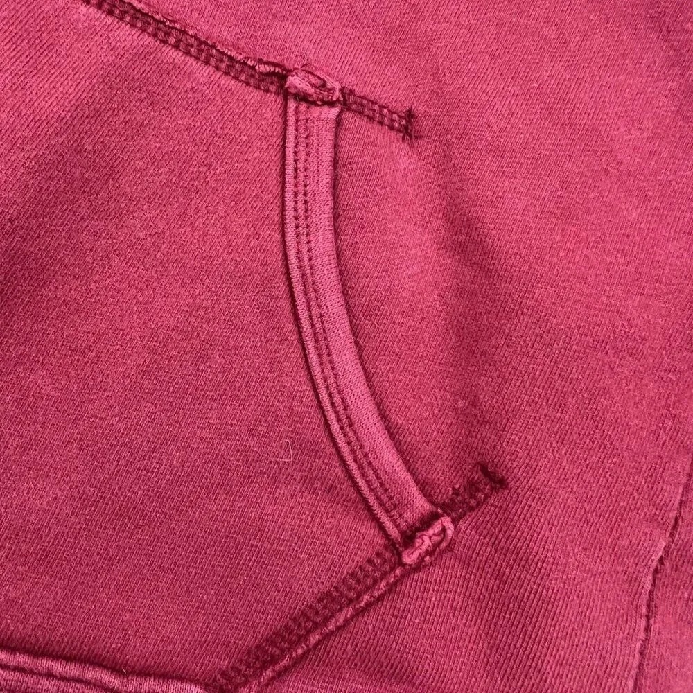 Walt Disney World Kids Medium Maroon Hooded Zip Up Jacket 1971-Disney Tag